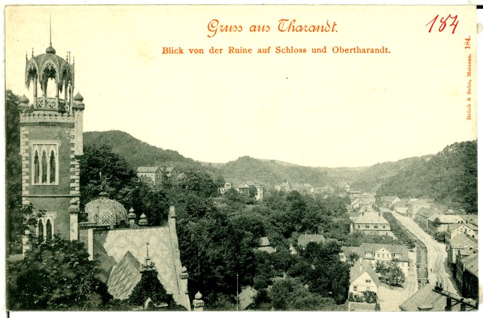 00184-Tharandt-1898-Blick von der Ruine-Brück & Sohn Kunstverlag