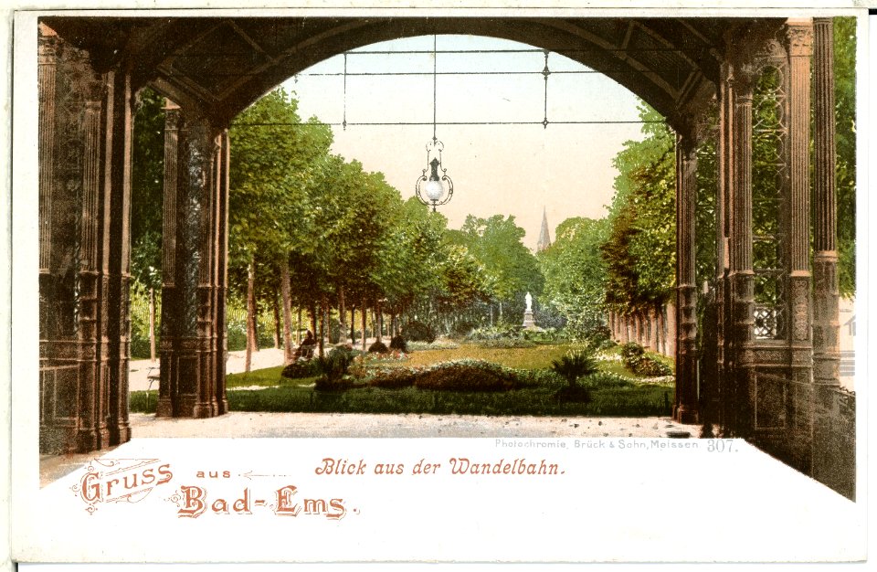 00307-Bad Ems-1898-Blick auf die Wandelbahn-Brück & Sohn Kunstverlag