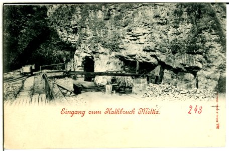00243-Miltitz-1898-Eingang zum Kalkbruch-Brück & Sohn Kunstverlag