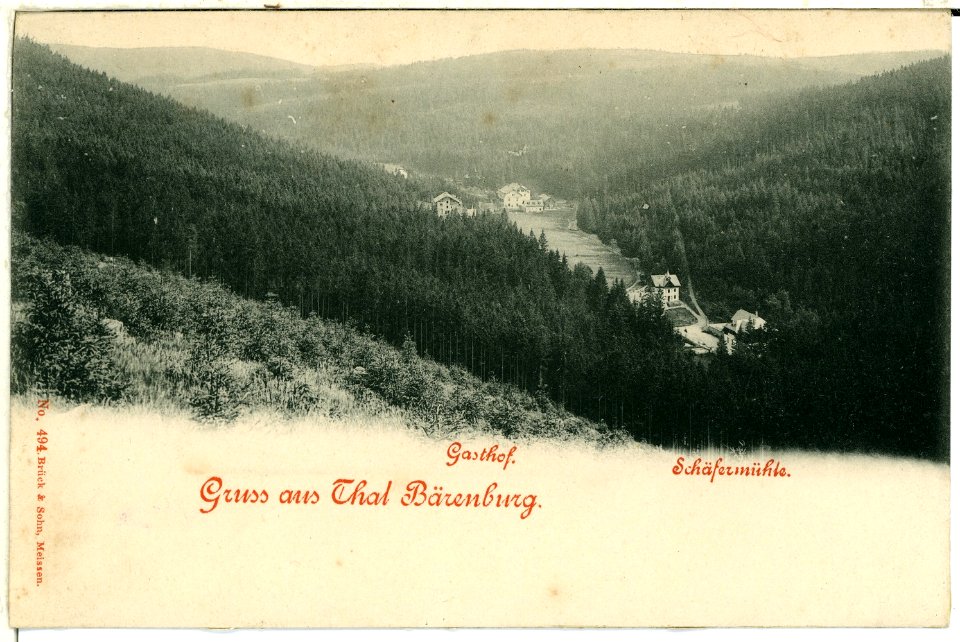 00494-Bärenburg-1898-Gasthof, Schäfermühle-Brück & Sohn Kunstverlag