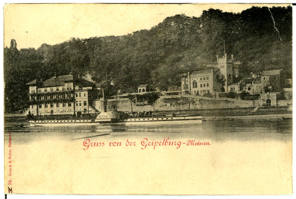 00035-Meißen-1897-Geipelburg und Dampfer Aussig-Brück & Sohn Kunstverlag