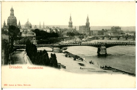 00883-Dresden-1898-Carolabrücke, Semperoper, Hofkirche, Schloß, Brühlsche Terasse-Brück & Sohn Kunstverlag