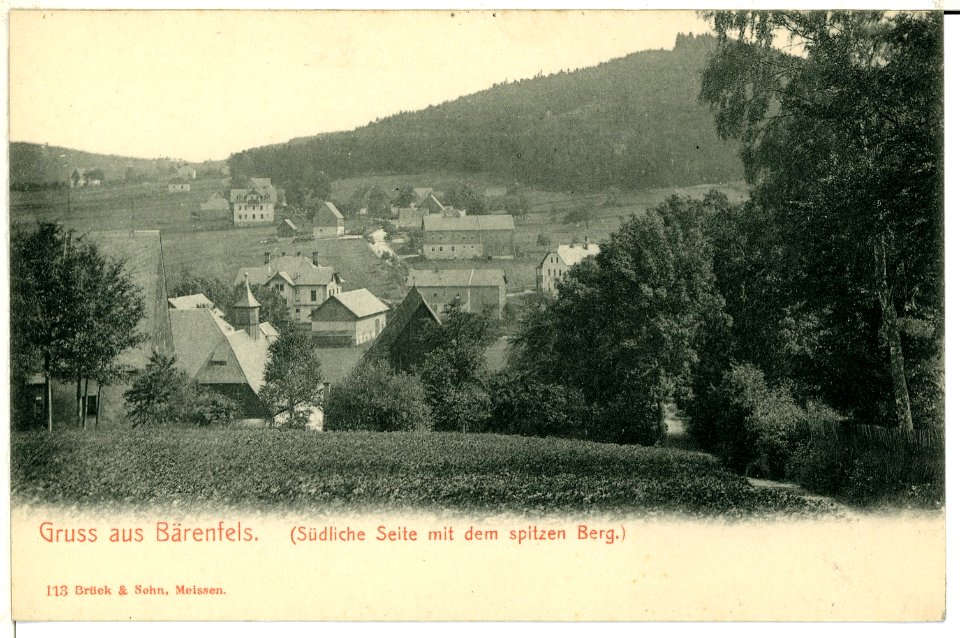 00113-Bärenfels-1898-südliche Seite mit dem spitzen Berg-Brück & Sohn Kunstverlag