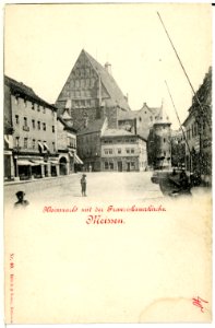 00040-Meißen-1898-Kleinmarkt mit Franziskanerkirche-Brück & Sohn Kunstverlag