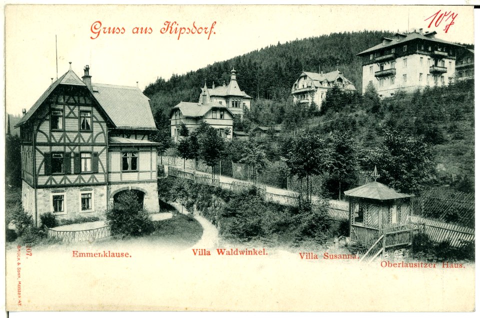 00107-Kipsdorf-1898-Emmenklause, Villa Waldwinkel, Villa Susanna und Oberlausitzer Haus-Brück & Sohn Kunstverlag