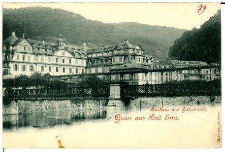 00079-Bad Ems-1898-Kurhaus und Gitterbrücke-Brück & Sohn Kunstverlag