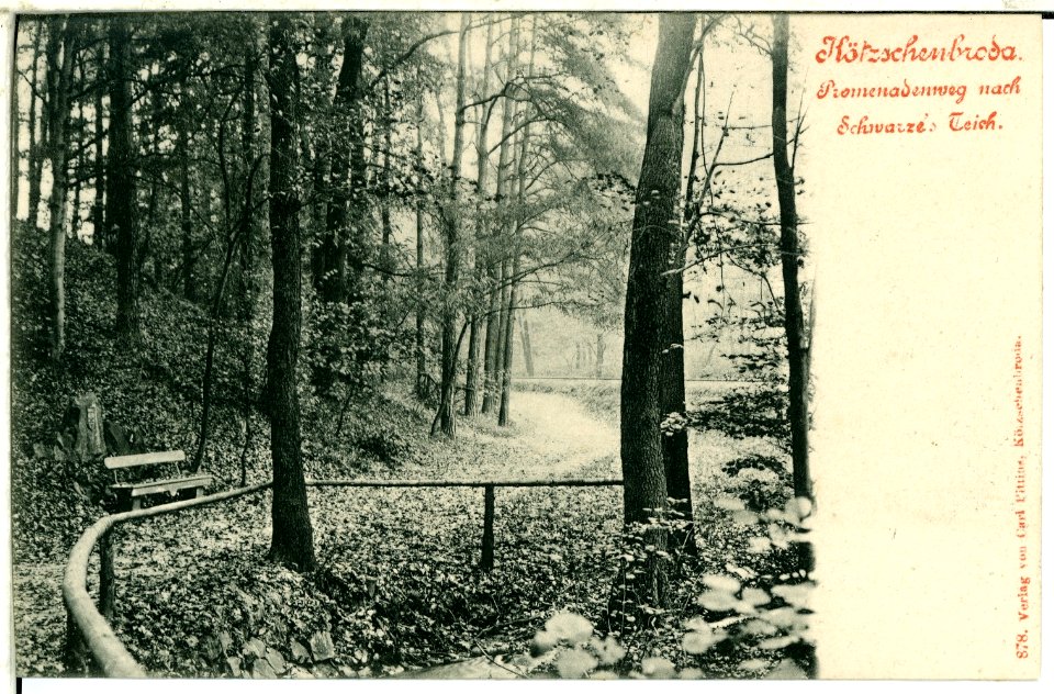 00878-Kötzschenbroda-1898-Promenadenweg nach Schwarzes Teich-Brück & Sohn Kunstverlag
