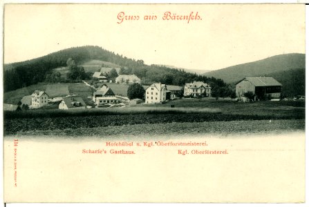 00114-Bärenfels-1898-Hofehübel und Oberförsterei, Scharfes Gasthaus-Brück & Sohn Kunstverlag