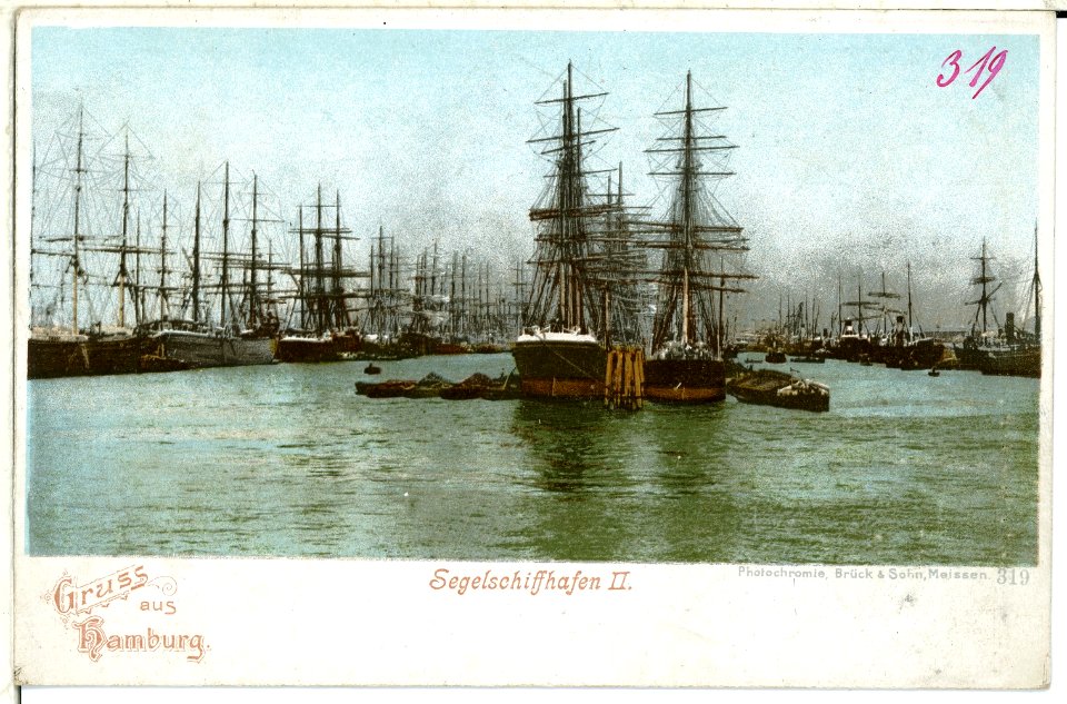 00319-Hamburg-1898-Segelschiffhafen II-Brück & Sohn Kunstverlag