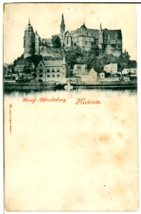 00022-Meißen-1897-Burgberg-Elbseite, Bischofsschloss, Albrechtsburg, Loge-Brück & Sohn Kunstverlag