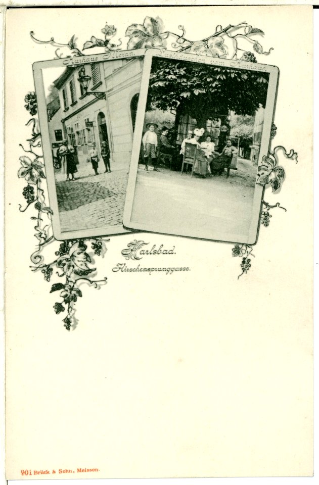 00901-Karlsbad-1899-Hirschensprunggasse-Brück & Sohn Kunstverlag