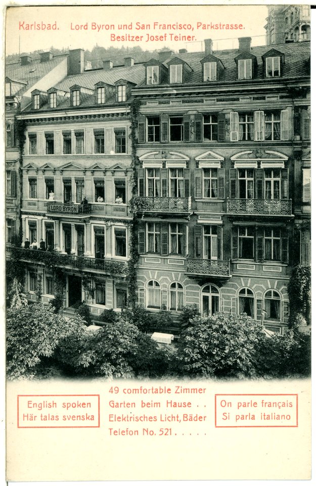 00835-Karlsbad-1898-Lord Byron und San Franzisko, Parkstraße-Brück & Sohn Kunstverlag