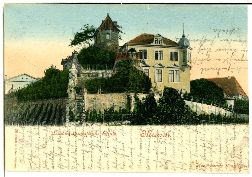 00028-Meißen-1897-Landwirtschaftliche Schule-Brück & Sohn Kunstverlag