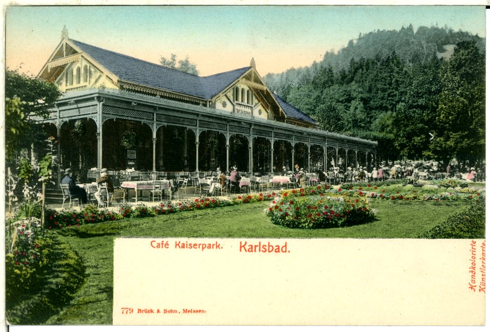 00779-Karlsbad-1898-Cafe Kaiserpark-Brück & Sohn Kunstverlag