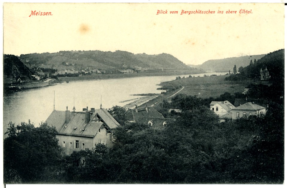 00069-Meißen-1898-Blick vom Bergschlößchen ins Elbtal-Brück & Sohn Kunstverlag