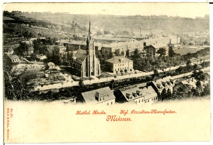00027-Meißen-1897-Triebischtal, Katholische Kirche, Porzellan-Manufaktur-Brück & Sohn Kunstverlag