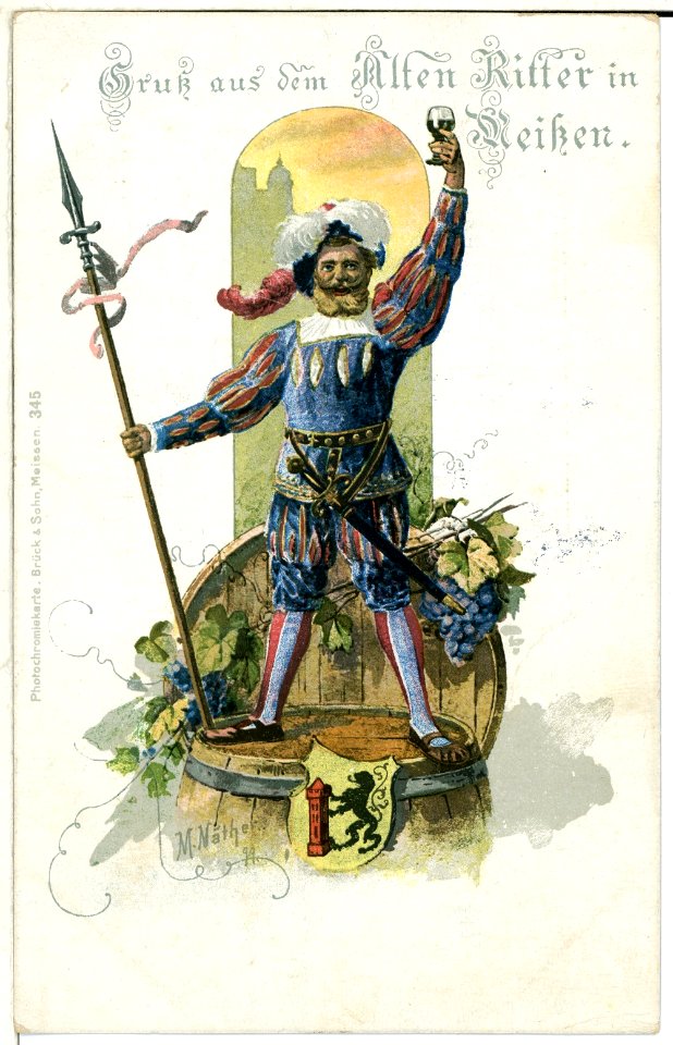 00345-Meißen-1898-Gruß aus dem Alten Ritter Meißen-Brück & Sohn Kunstverlag