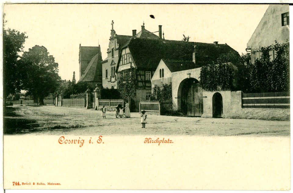 00744-Coswig-1898-Kirchplatz-Brück & Sohn Kunstverlag