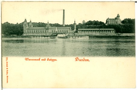 00771-Dresden-1898-Wasserwerk mit Saloppe-Brück & Sohn Kunstverlag