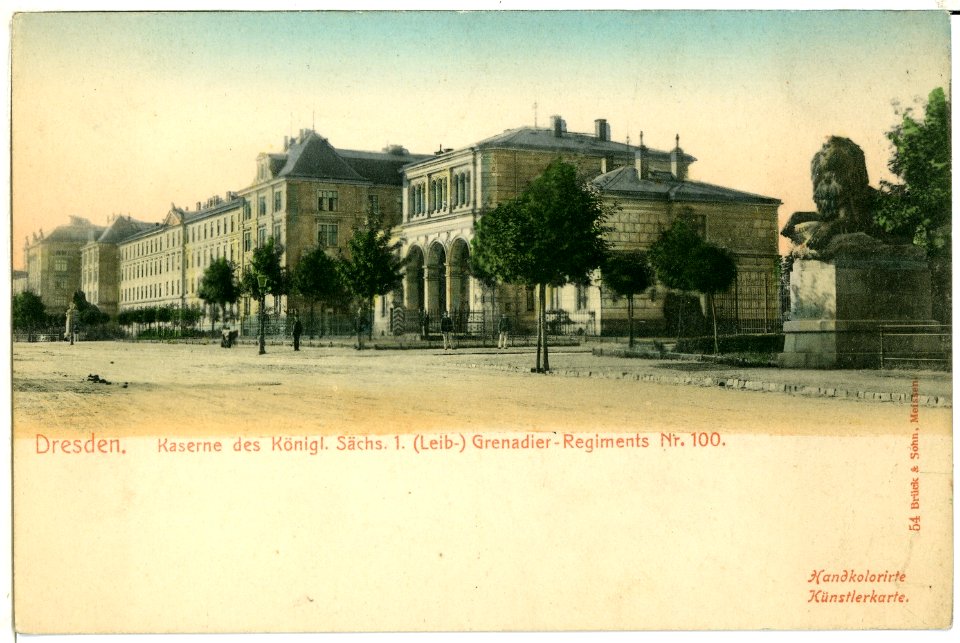 00054-Dresden-1898-Kaserne des 1. Königliches Sächsischen Grenadier-Regiments-Brück & Sohn Kunstverlag