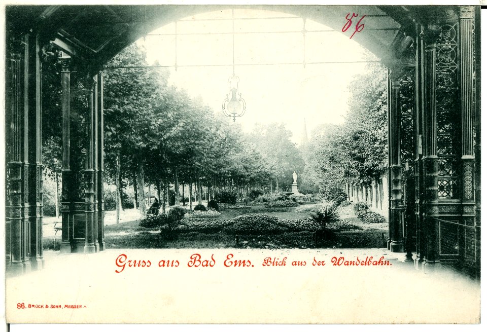 00086-Bad Ems-1898-Blick auf die Wandelbahn-Brück & Sohn Kunstverlag