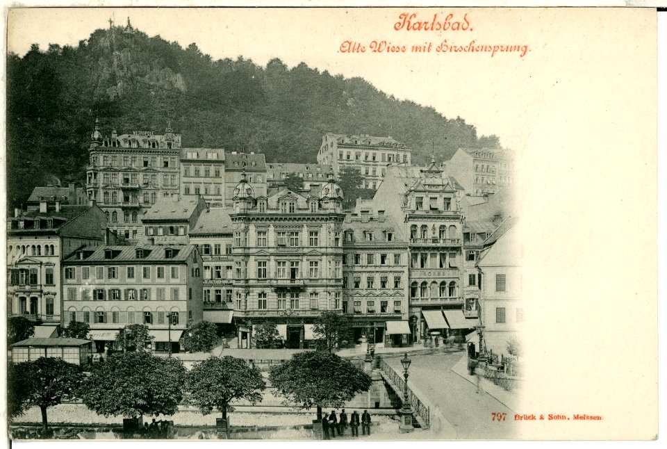 00797-Karlsbad-1898-Alte Wiese mit Hirschensprung-Brück & Sohn Kunstverlag