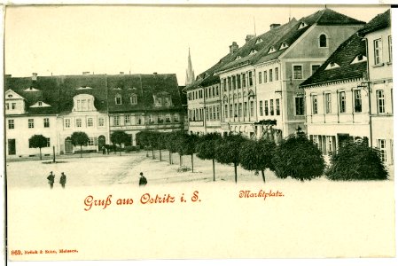 00869-Ostritz in Sachsen-1898-Marktplatz-Brück & Sohn Kunstverlag