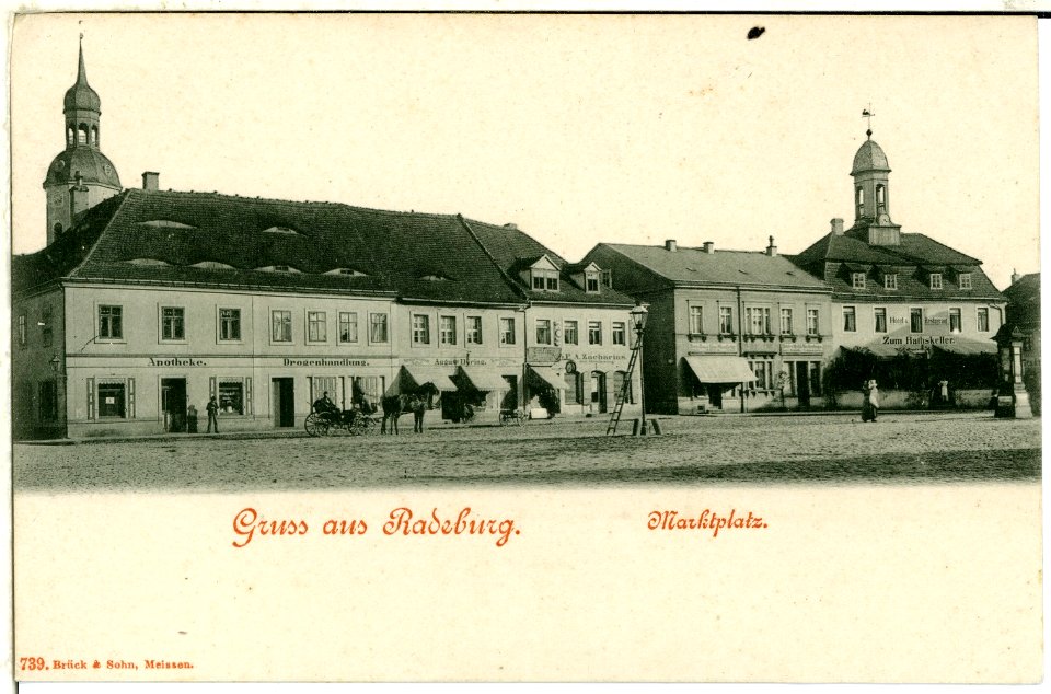 00739-Radeburg-1898-Marktplatz-Brück & Sohn Kunstverlag