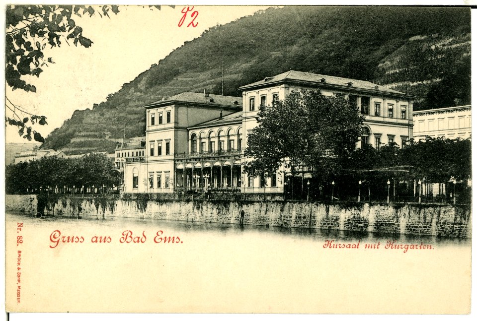 00082-Bad Ems-1898-Kurhaus und Kurgarten-Brück & Sohn Kunstverlag