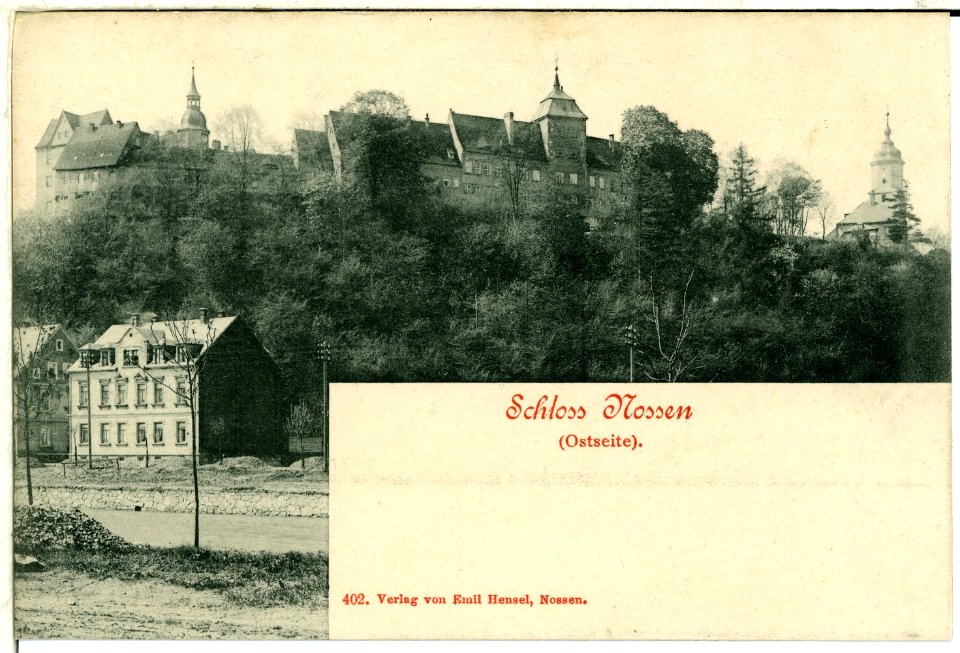 00402-Nossen-1898-Schloß Ostseite-Brück & Sohn Kunstverlag