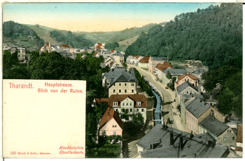 00843-Tharandt-1898-Hauptstraße, Blick von der Ruine-Brück & Sohn Kunstverlag