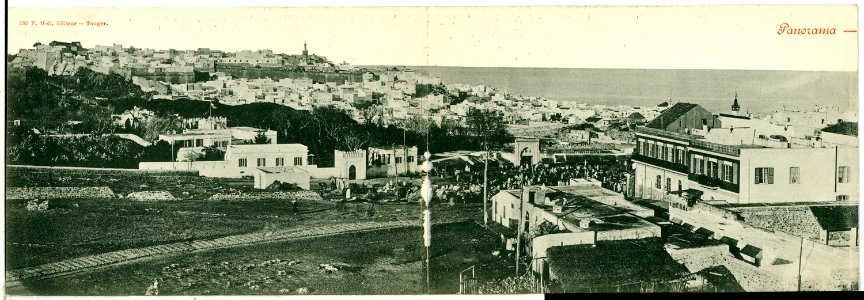 00859-Tanger-1898-Tanger Ost mit Mittelmeer und Schiffen-Brück & Sohn Kunstverlag