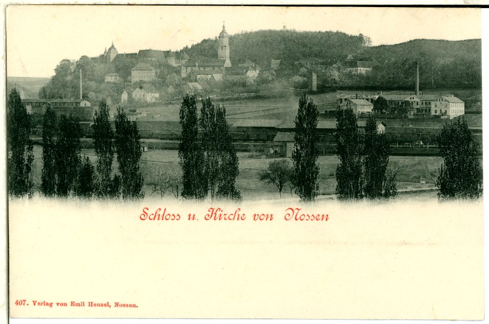 00407-Nossen-1898-Schloß und Kirche-Brück & Sohn Kunstverlag