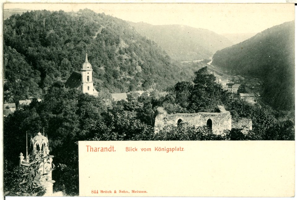 00844-Tharandt-1898-Blick vom Königsplatz zur Kirche-Brück & Sohn Kunstverlag