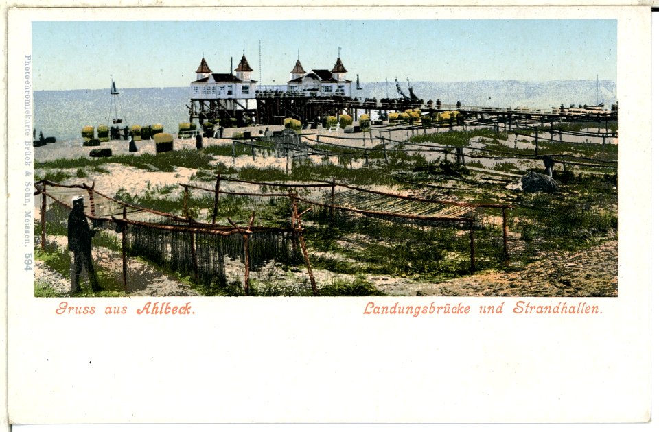 00594-Ahlbeck-1898-Landungsbrücke und Strandhallen-Brück & Sohn Kunstverlag