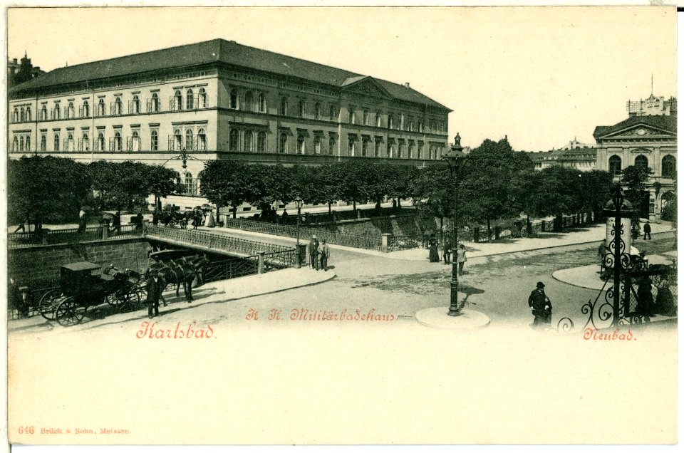 00646-Karlsbad-1898-Militärbadehaus-Brück & Sohn Kunstverlag