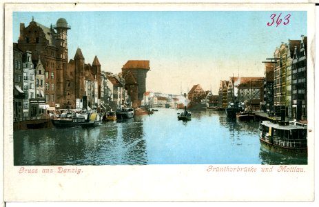 00363-Danzig-1898-Grüntorbrücke und Mottlau-Brück & Sohn Kunstverlag