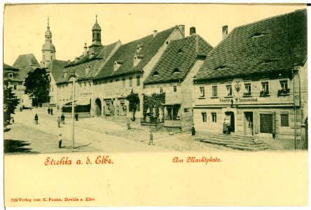 00709-Strehla-1898-Marktplatz-Brück & Sohn Kunstverlag