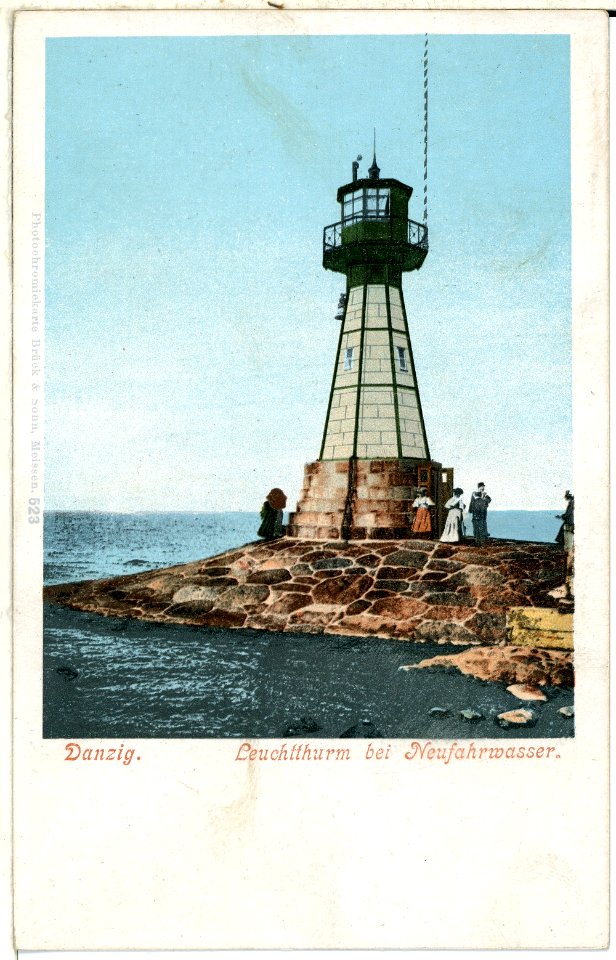 00523-Danzig-1898-Leuchtturm bei Neufahrwasser-Brück & Sohn Kunstverlag