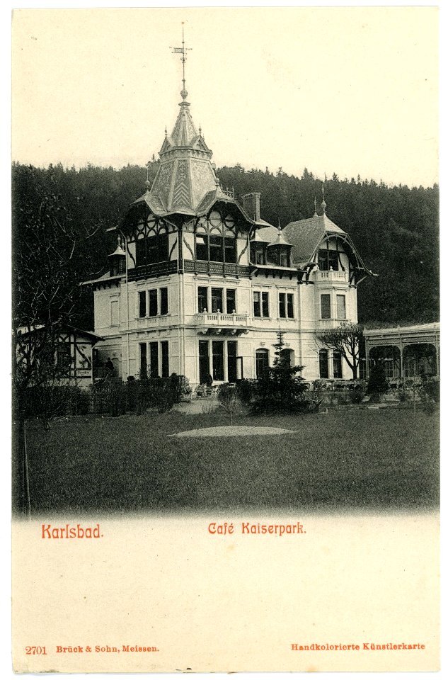 02701-Karlsbad-1902-Cafe Kaiserpark-Brück & Sohn Kunstverlag