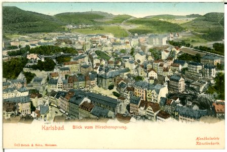00643-Karlsbad-1898-Blick vom Hirschensprung-Brück & Sohn Kunstverlag