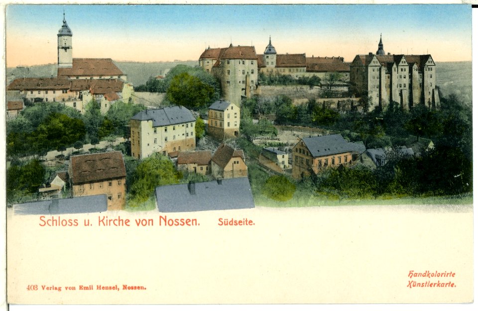 00403-Nossen-1898-Schloß und Kirche-Brück & Sohn Kunstverlag