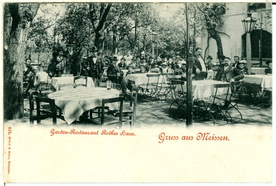 00418-Meißen-1898-Garten-Restaurant Rotes Haus-Brück & Sohn Kunstverlag