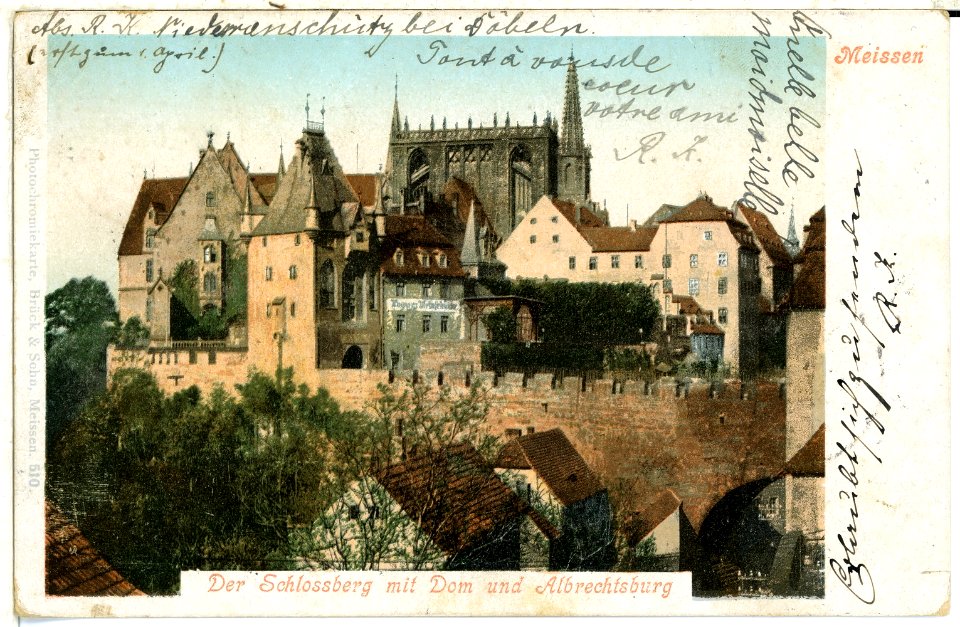 00510-Meißen-1898-Schloßberg mit Dom-Brück & Sohn Kunstverlag