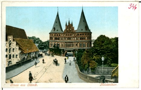 00346-Lübeck-1898-Holstentor-Brück & Sohn Kunstverlag