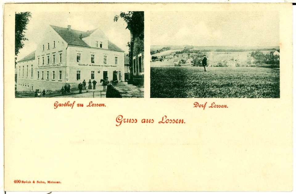 00400-Lossen-1898-Gasthof und Dorf-Brück & Sohn Kunstverlag