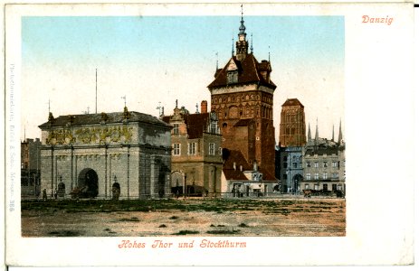00366-Danzig-1898-Hohes Tor und Stockturm-Brück & Sohn Kunstverlag