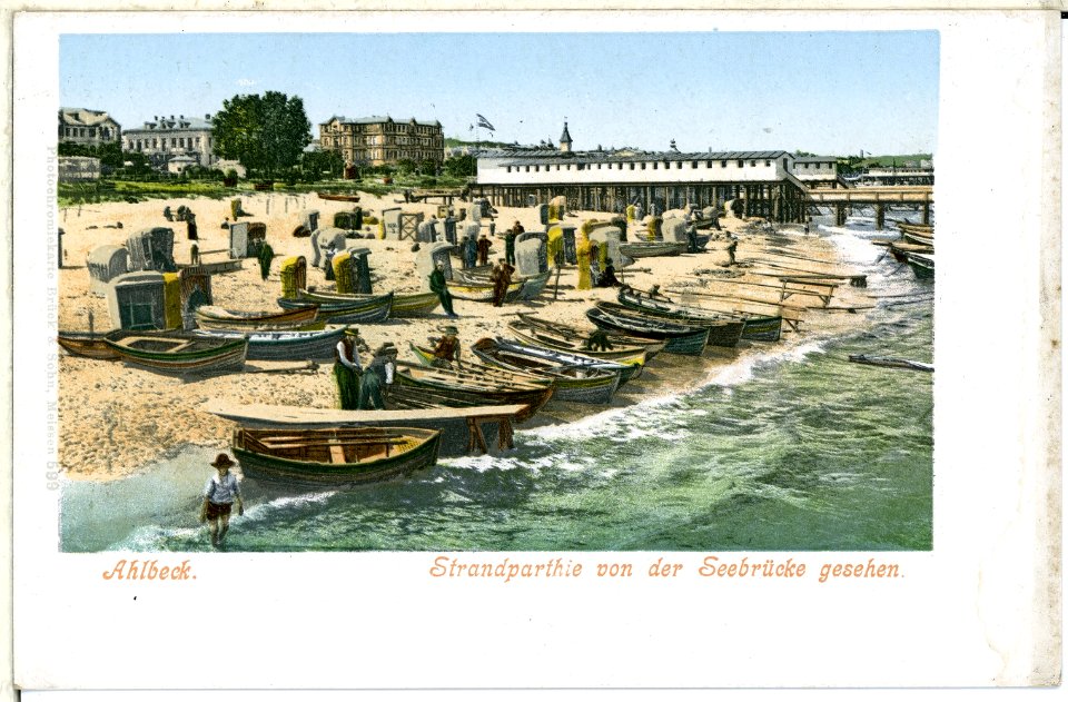 00599-Ahlbeck-1898-Strandpartie-Brück & Sohn Kunstverlag