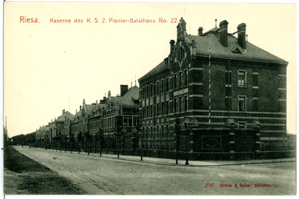 02767-Riesa-1903-Kaserne des 2. Königlich Sächsischen Pionier-Bataillon Nr. 22-Brück & Sohn Kunstverlag