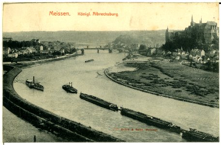 00702-Meißen-1898-Blick von der Knorre-Brück & Sohn Kunstverlag